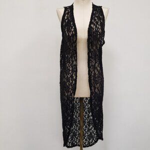 Freshman 1996 Womens Fairy Grunge Whimsigoth Lace Cardigan Size S Dark Romantic